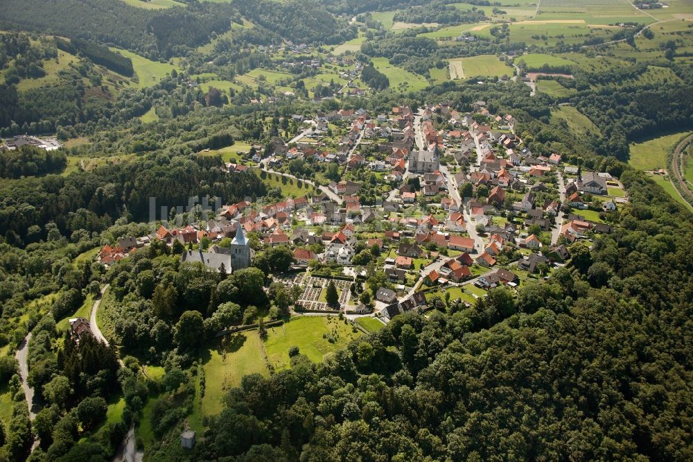 Marsberg von oben - Stadtansicht von Marsberg im Bundesland Nordrhein-Westfalen