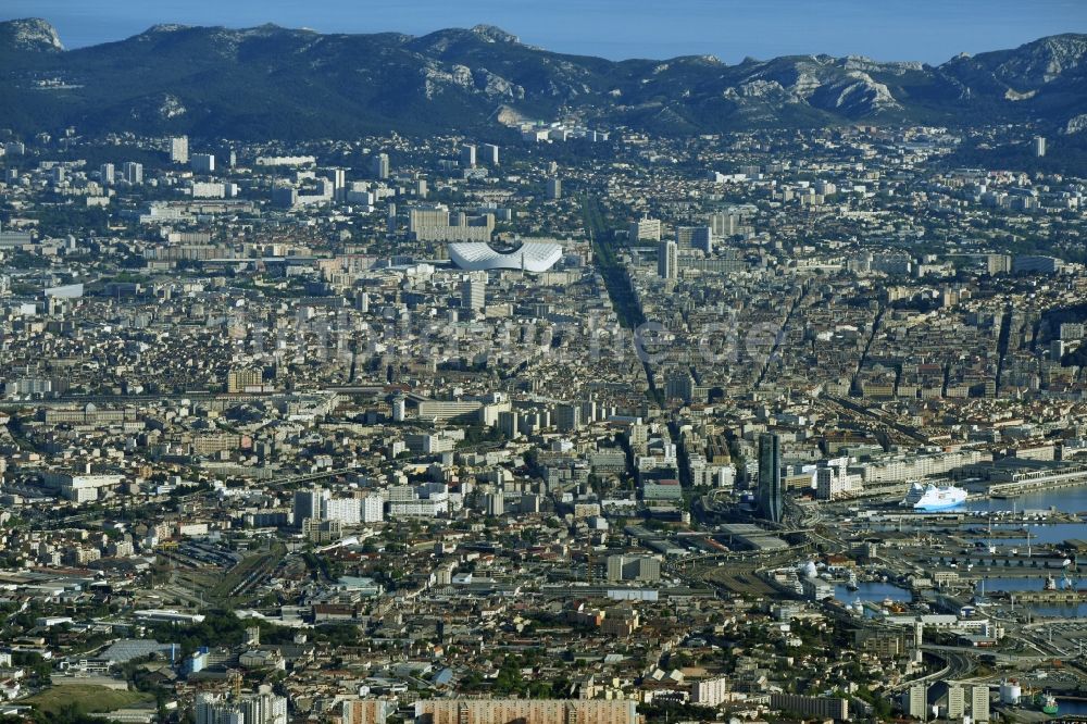 Marseille aus der Vogelperspektive: Stadtansicht von Marseille in Provence-Alpes-Cote d'Azur, Frankreich