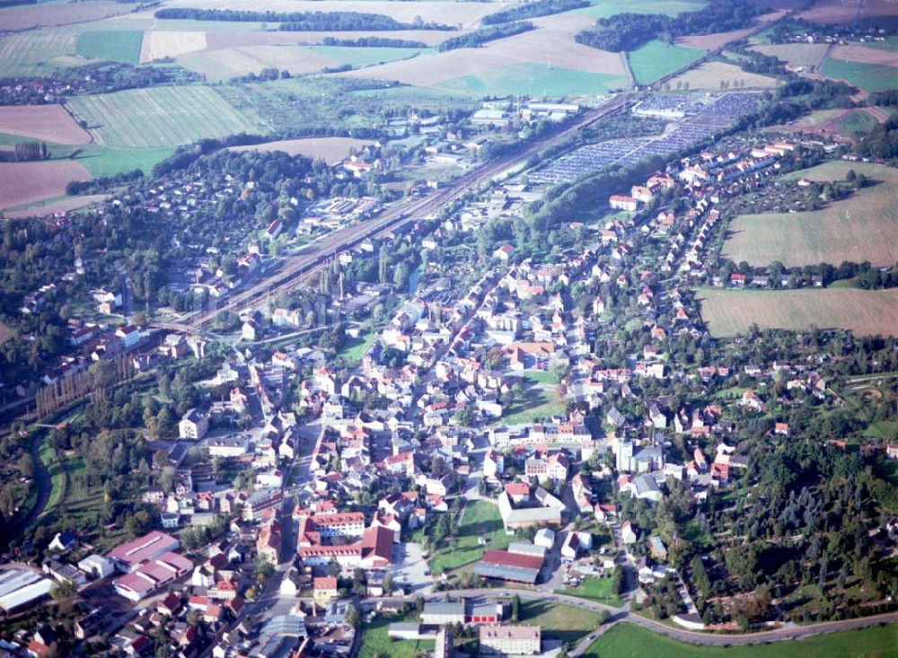 Meerane /Sach. aus der Vogelperspektive: Stadtansicht von Meerane / Sachs.