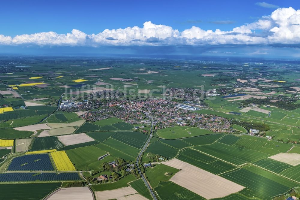 Meldorf von oben - Stadtansicht von Meldorf im Bundesland Schleswig-Holstein