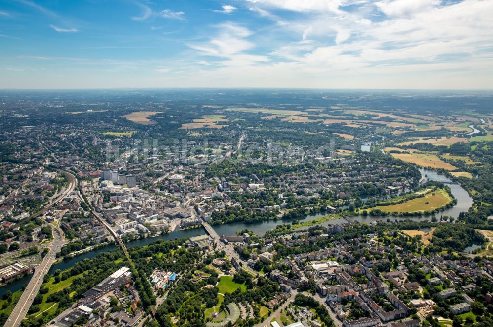 Luftaufnahme Mülheim an der Ruhr - Stadtansicht von Mülheim an der Ruhr im Bundesland Nordrhein-Westfalen