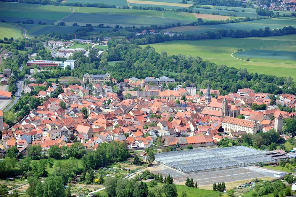 Münnerstadt von oben - Stadtansicht von Münnerstadt in Bayern