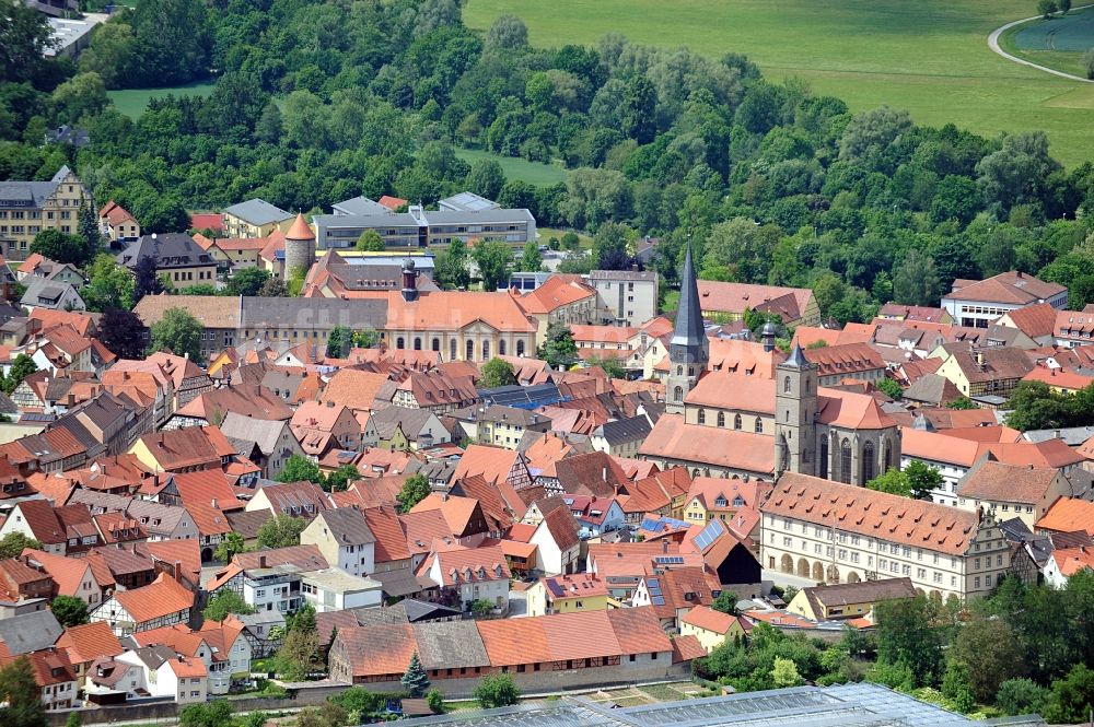 Münnerstadt aus der Vogelperspektive: Stadtansicht von Münnerstadt in Bayern