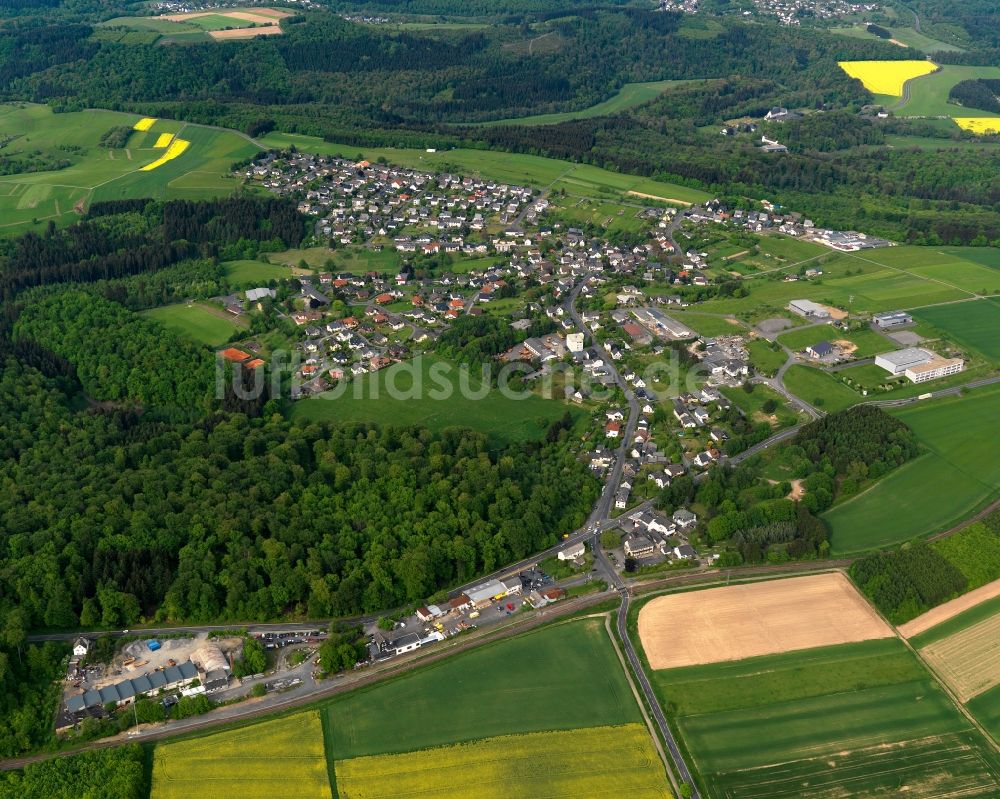 Müschenbach aus der Vogelperspektive: Stadtansicht von Müschenbach im Bundesland Rheinland-Pfalz