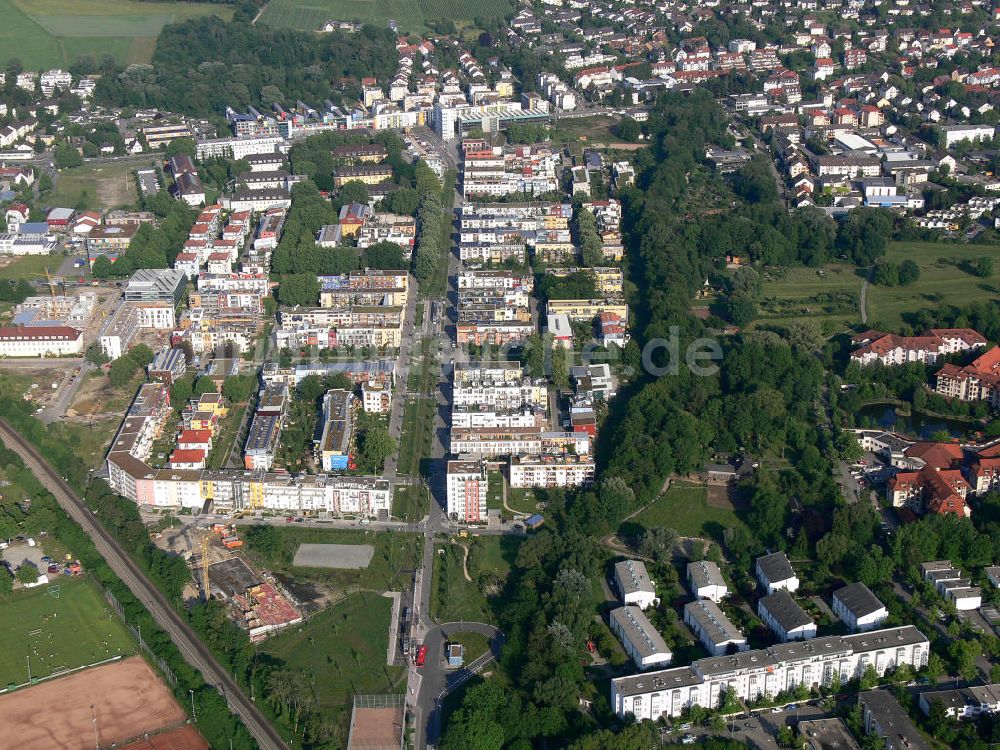 Luftbild Freiburg - Stadtansicht auf das Neubauwohngebiet Quartier Vauban in Freiburg