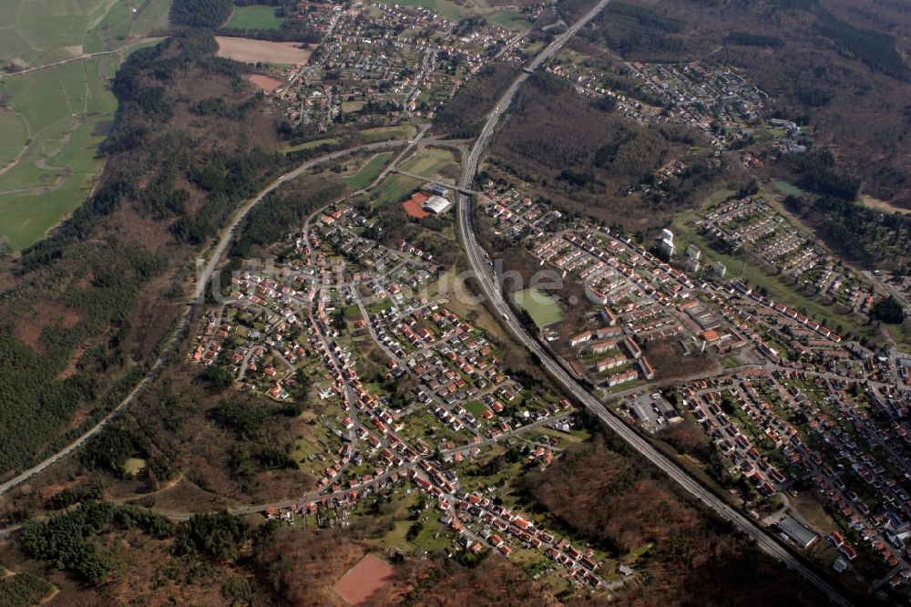 Luftaufnahme Neunkirchen - Stadtansicht von Neunkirchen im Bundesland Saarland