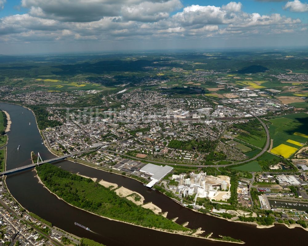 Neuwied aus der Vogelperspektive: Stadtansicht von Neuwied im Bundesland Rheinland-Pfalz