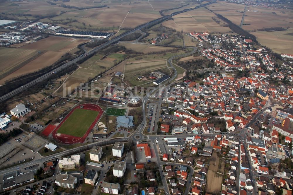 Nieder-Olm aus der Vogelperspektive: Stadtansicht von Nieder-Olm im Bundesland Rheinland-Pfalz