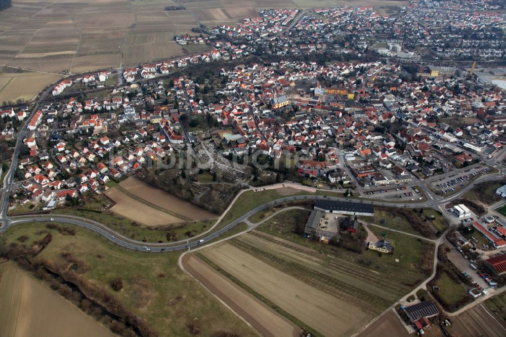 Luftaufnahme Nieder-Olm - Stadtansicht von Nieder-Olm im Bundesland Rheinland-Pfalz