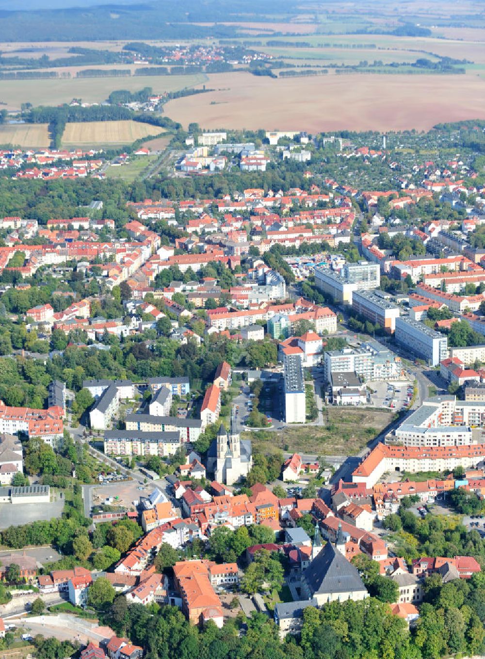 Luftaufnahme Nordhausen - Stadtansicht Nordhausen in Thüringen