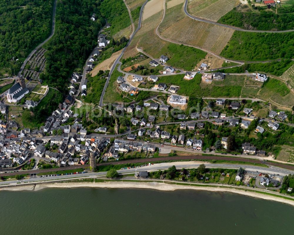 Luftaufnahme Oberwesel - Stadtansicht von Oberwesel im Bundesland Rheinland-Pfalz