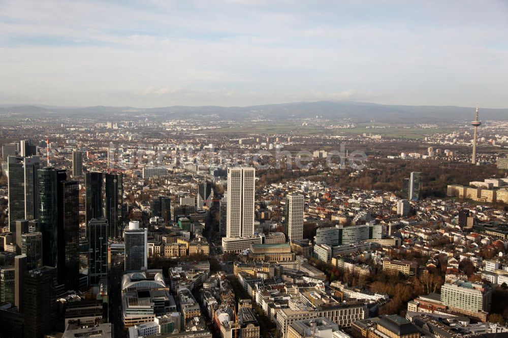 Frankfurt am Main aus der Vogelperspektive: Stadtansicht mit Opernturm Frankfurt am Main