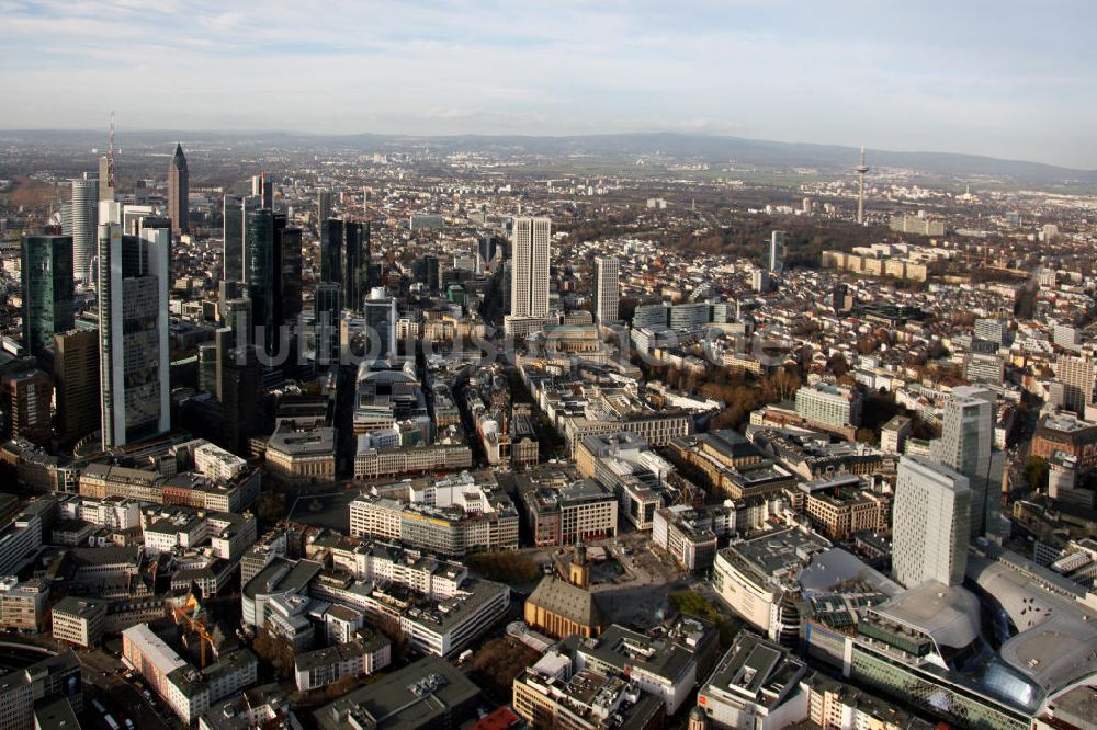 Luftbild Frankfurt am Main - Stadtansicht mit Opernturm Frankfurt am Main