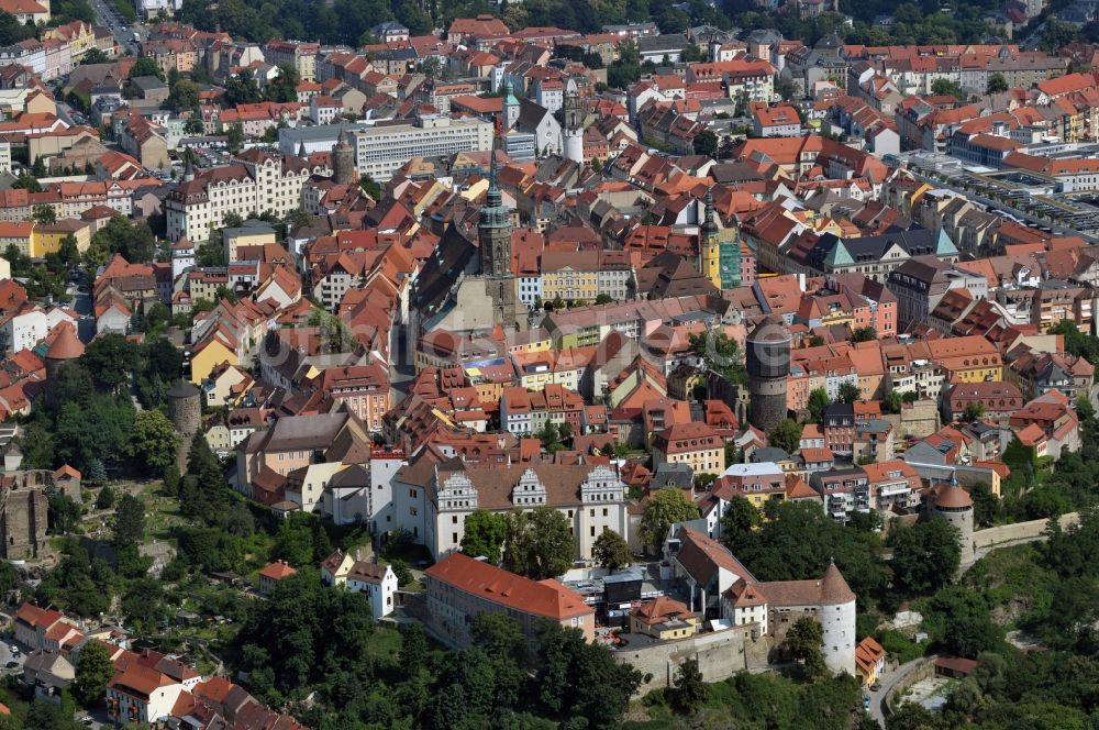 Luftbild Bautzen - Stadtansicht mit der Ortenburg im Stadtzentrum von Bautzen im Bundesland Sachsen