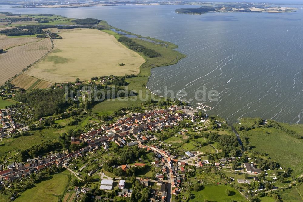 Lassan von oben - Stadtansicht der Ortschaft Lassan im Bundesland Mecklenburg-Vorpommern