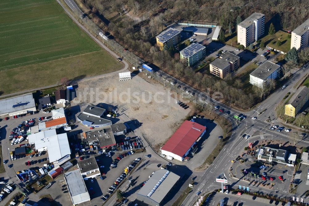 Luftaufnahme Bad Säckingen - Stadtansicht vom Ortseingang an der B34 und der Neubaufläche Am Buchrain in Bad Säckingen im Bundesland Baden-Württemberg, Deutschland