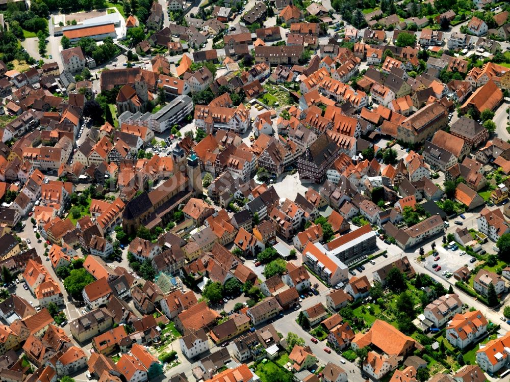 Markgröningen von oben - Stadtansicht vom Ortszentrum Markgröningen im Bundesland Baden-Württemberg