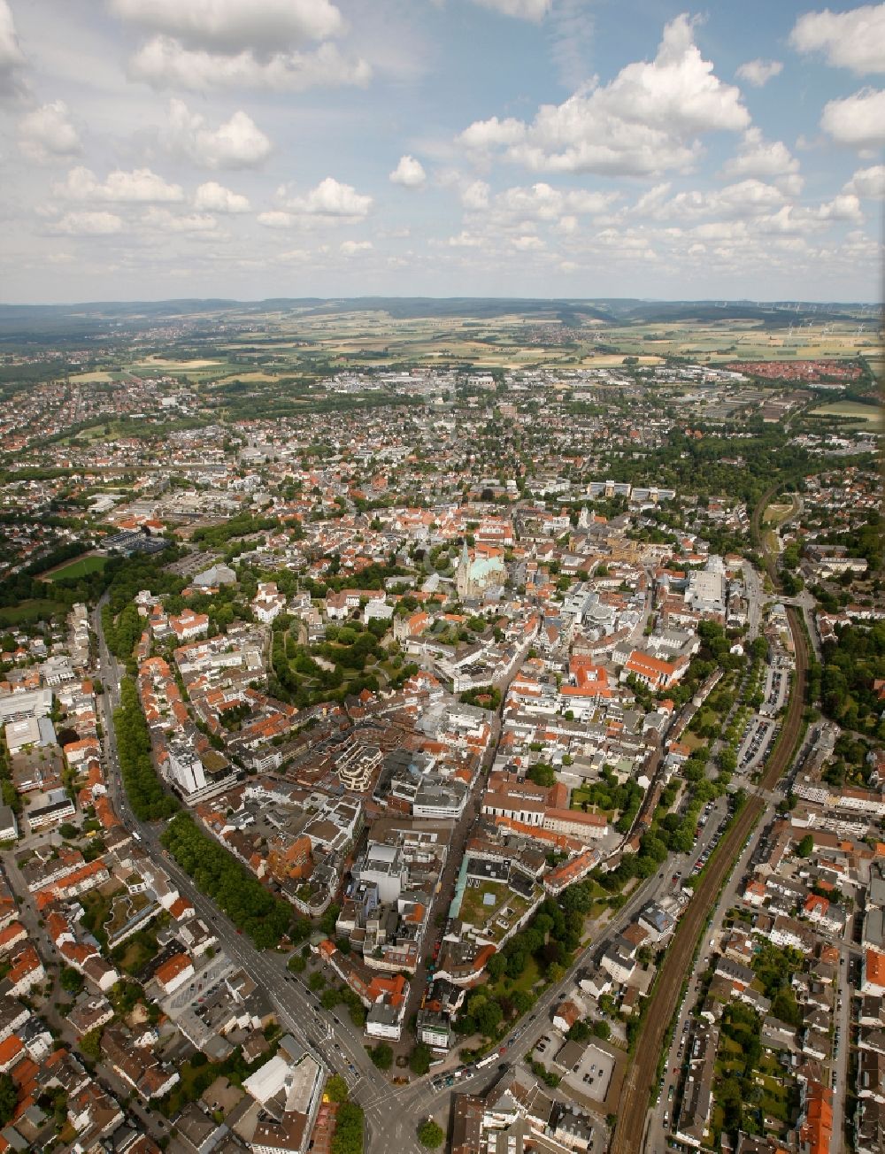 Paderborn aus der Vogelperspektive: Stadtansicht von Paderborn im Bundesland Nordrhein-Westfalen