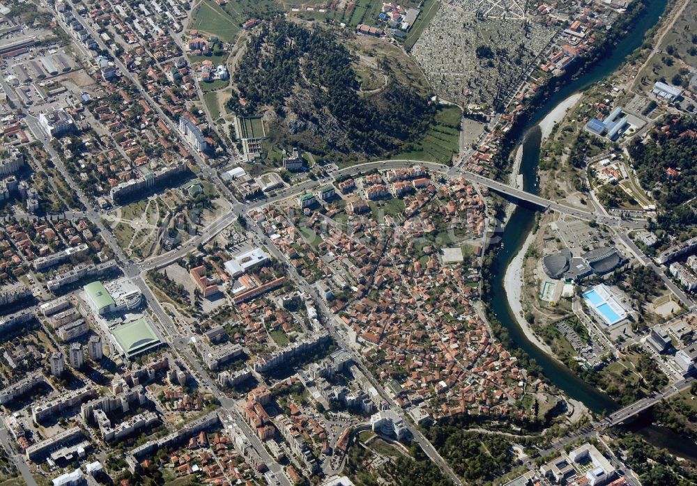 Luftbild Podgorica - Stadtansicht von Podgorica, dem früheren Titograd, der heutigen Hauptstadt Montenegros