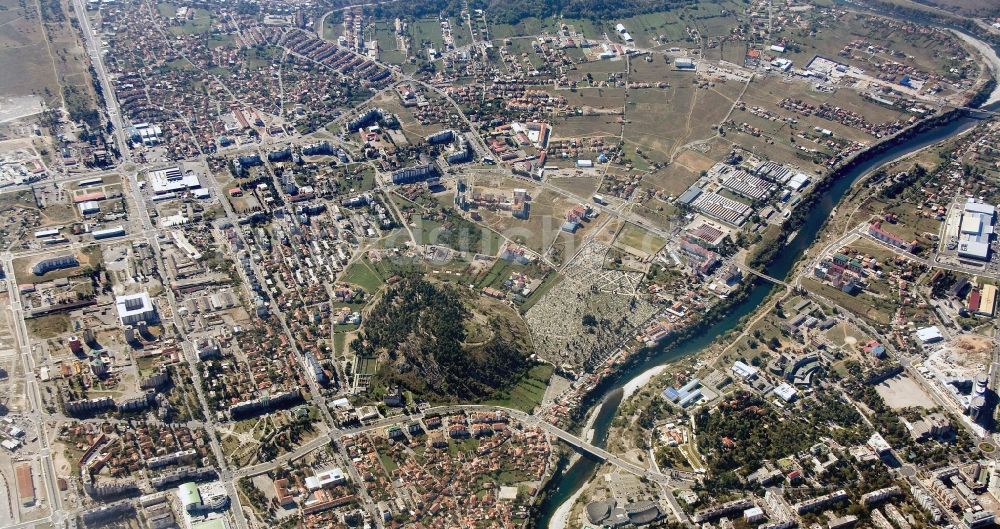 Luftaufnahme Podgorica - Stadtansicht von Podgorica, dem früheren Titograd, der heutigen Hauptstadt Montenegros