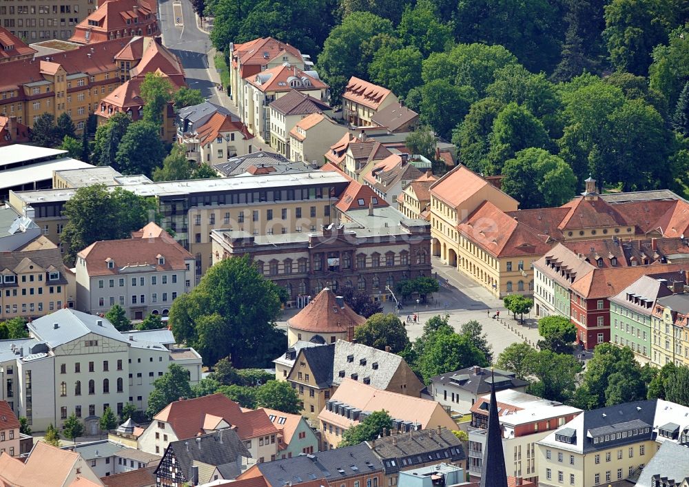 Weimar von oben - Stadtansicht und Postamt von Weimar in Thüringen