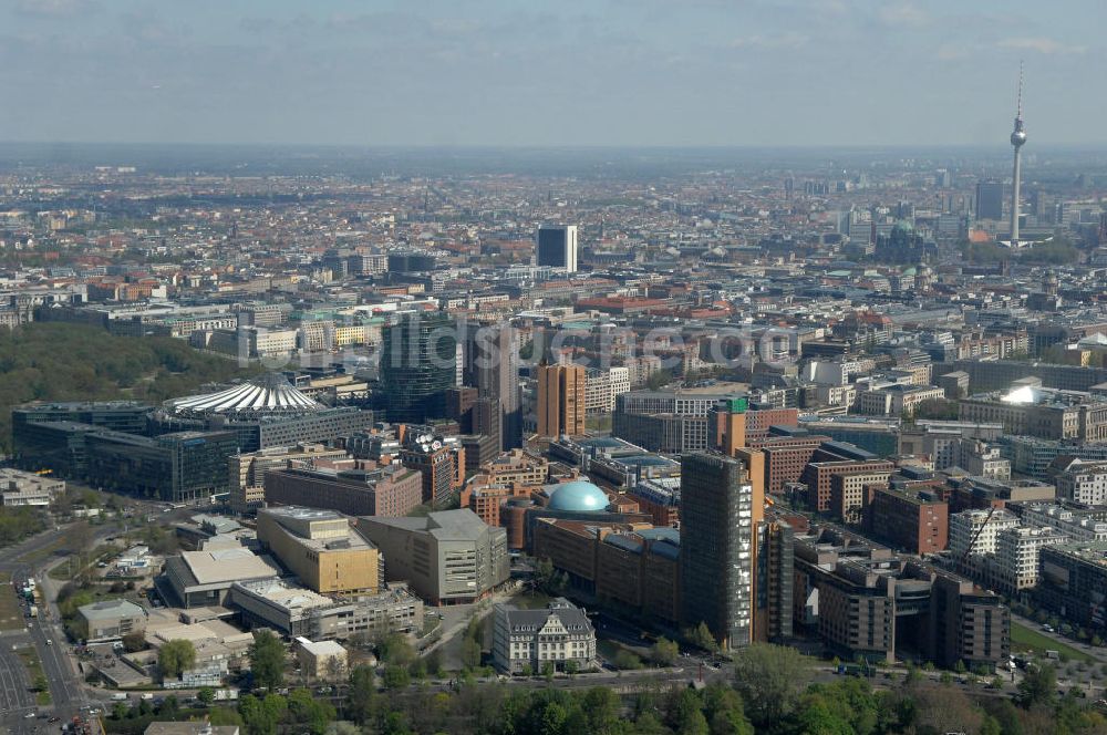 Berlin aus der Vogelperspektive: Stadtansicht Potsdamer Platz Berlin