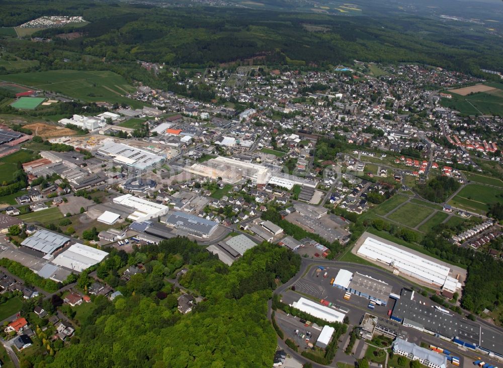 Luftaufnahme Ransbach-Baumbach - Stadtansicht von Ransbach-Baumbach im Bundesland Rheinland-Pfalz