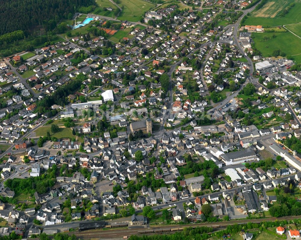 Ransbach-Baumbach von oben - Stadtansicht von Ransbach-Baumbach im Bundesland Rheinland-Pfalz