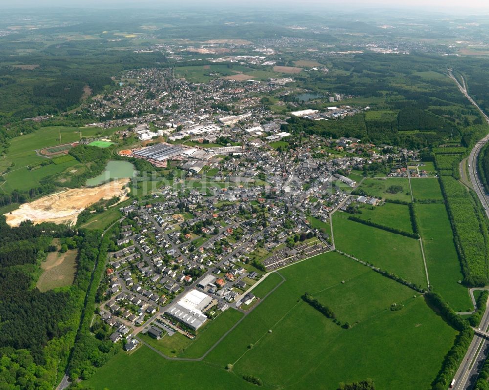 Ransbach-Baumbach von oben - Stadtansicht von Ransbach-Baumbach im Bundesland Rheinland-Pfalz