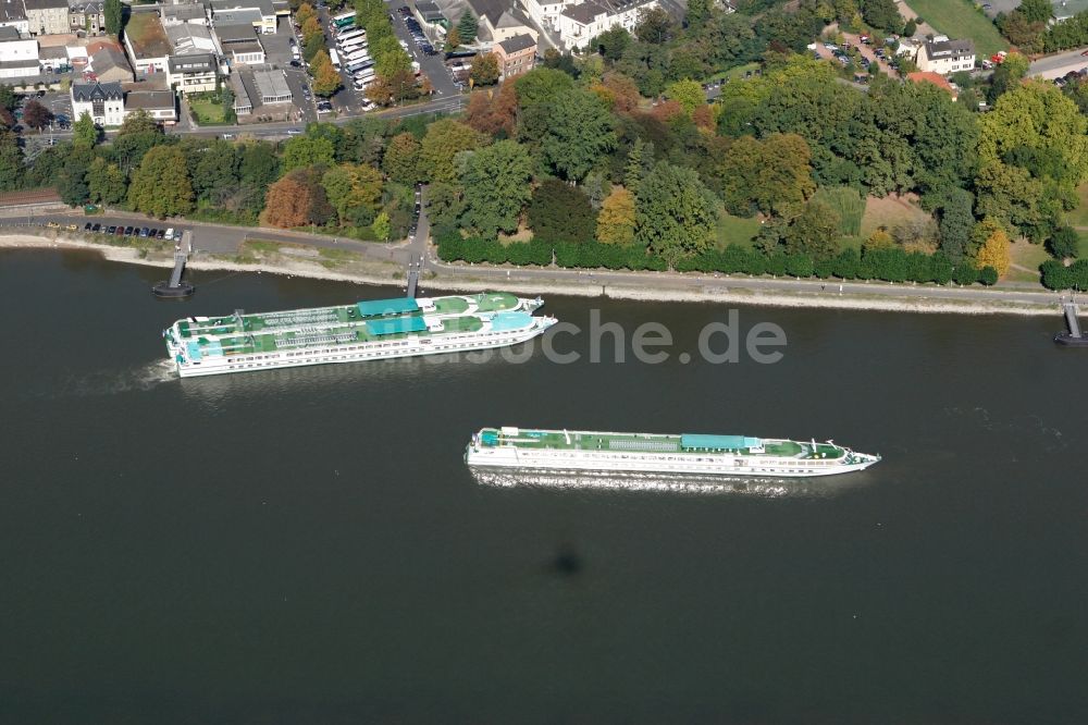 Rüdesheim am Rhein aus der Vogelperspektive: Stadtansicht von Rüdesheim am Rhein im Bundesland Hessen