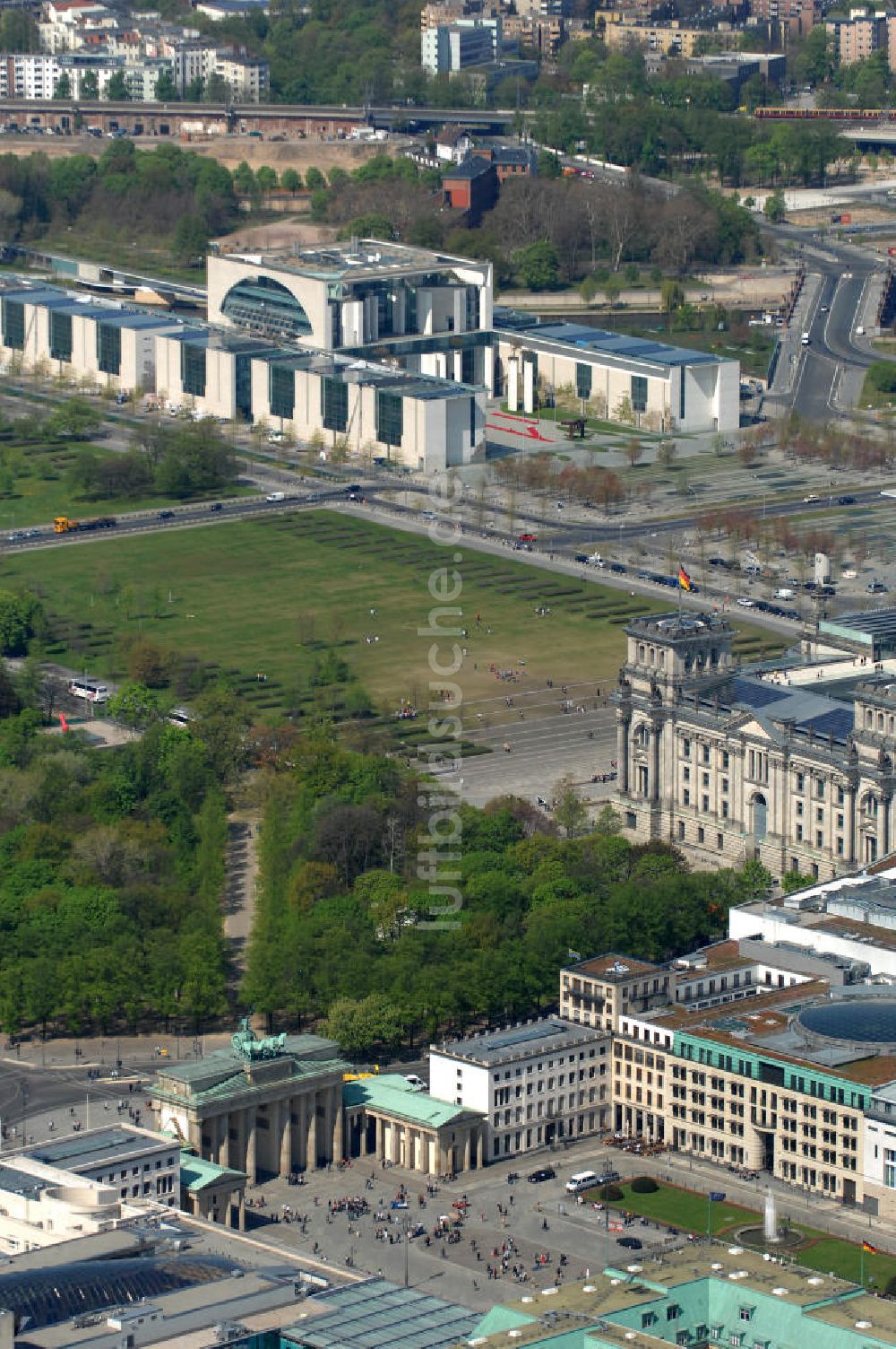 Luftbild Berlin - Stadtansicht Regierungsviertel Berlin