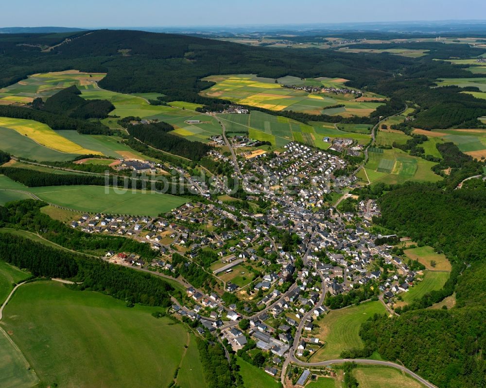 Rhaunen von oben - Stadtansicht von Rhaunen im Bundesland Rheinland-Pfalz