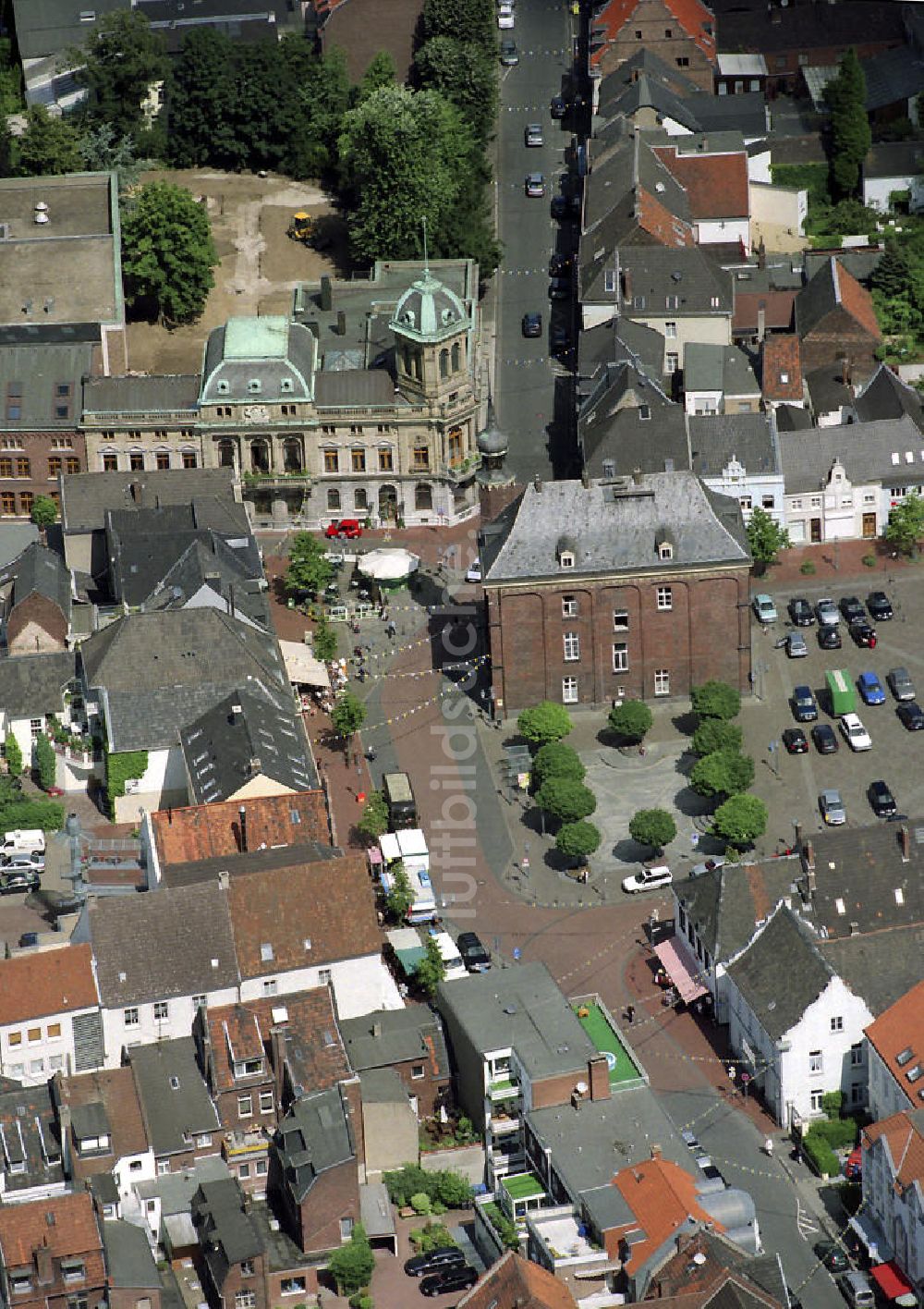 Luftbild Rheinberg - Stadtansicht der Rheinberger Altstadt am Marktplatz