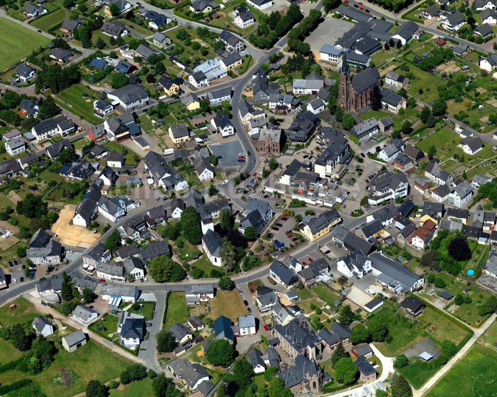 Luftaufnahme Rheinböllen - Stadtansicht von Rheinböllen im Bundesland Rheinland-Pfalz