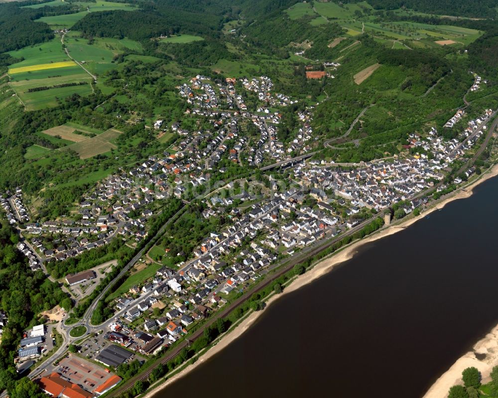 Luftaufnahme Rhens - Stadtansicht von Rhens im Bundesland Rheinland-Pfalz