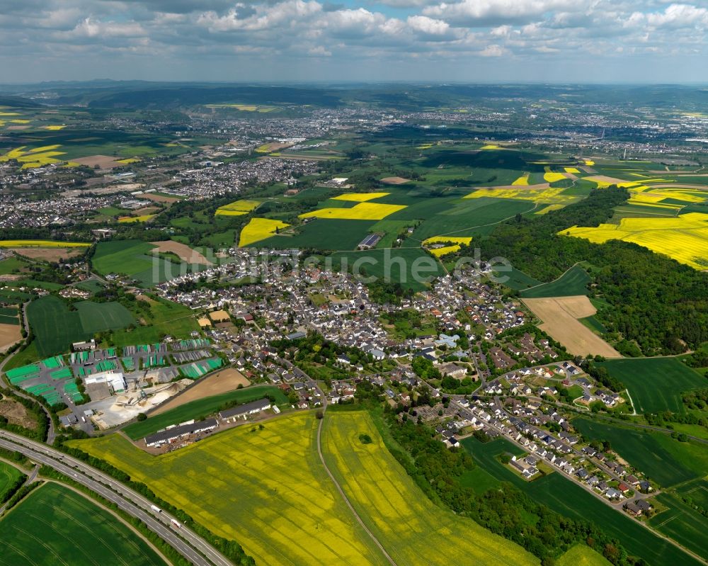 Saffig aus der Vogelperspektive: Stadtansicht von Saffig im Bundesland Rheinland-Pfalz