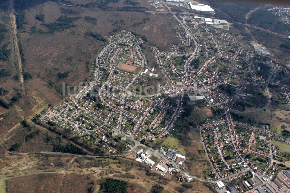 Sankt Ingbert aus der Vogelperspektive: Stadtansicht von Sankt Ingbert im Bundesland Saarland