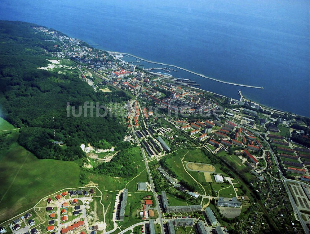 Sassnitz von oben - Stadtansicht Sassnitz auf Rügen in Mecklenburg-Vorpommern