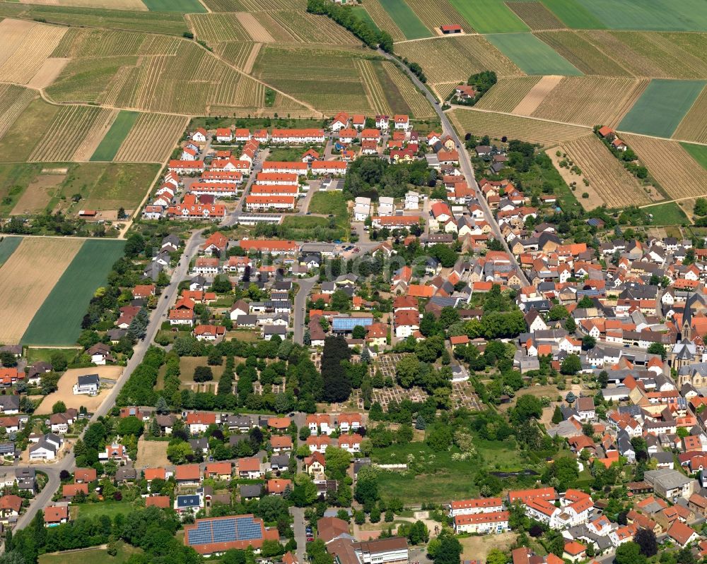 Luftbild Saulheim, Nieder-Saulheim - Stadtansicht von Saulheim, Nieder-Saulheim im Bundesland Rheinland-Pfalz