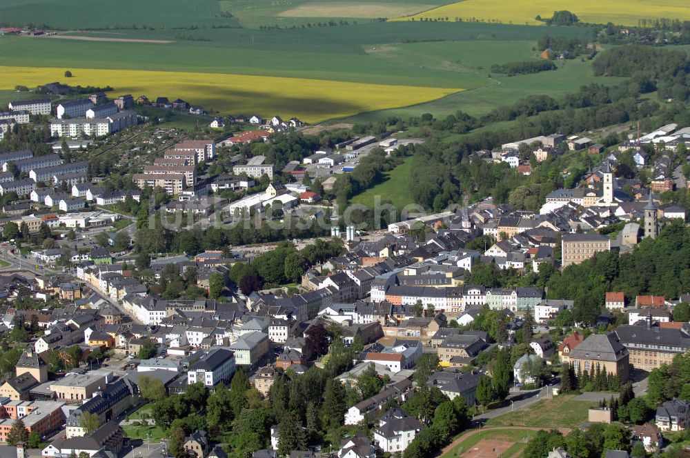 Schleiz von oben - Stadtansicht Schleiz