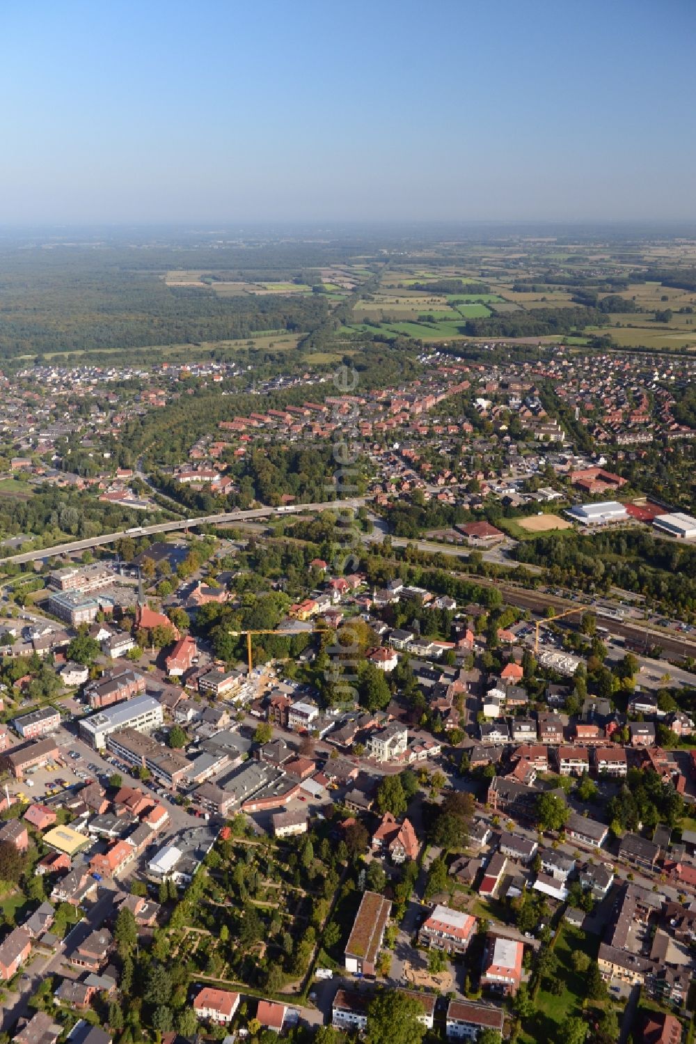 Schwarzenbek aus der Vogelperspektive: Stadtansicht von Schwarzenbek im Bundesland Schleswig-Holstein