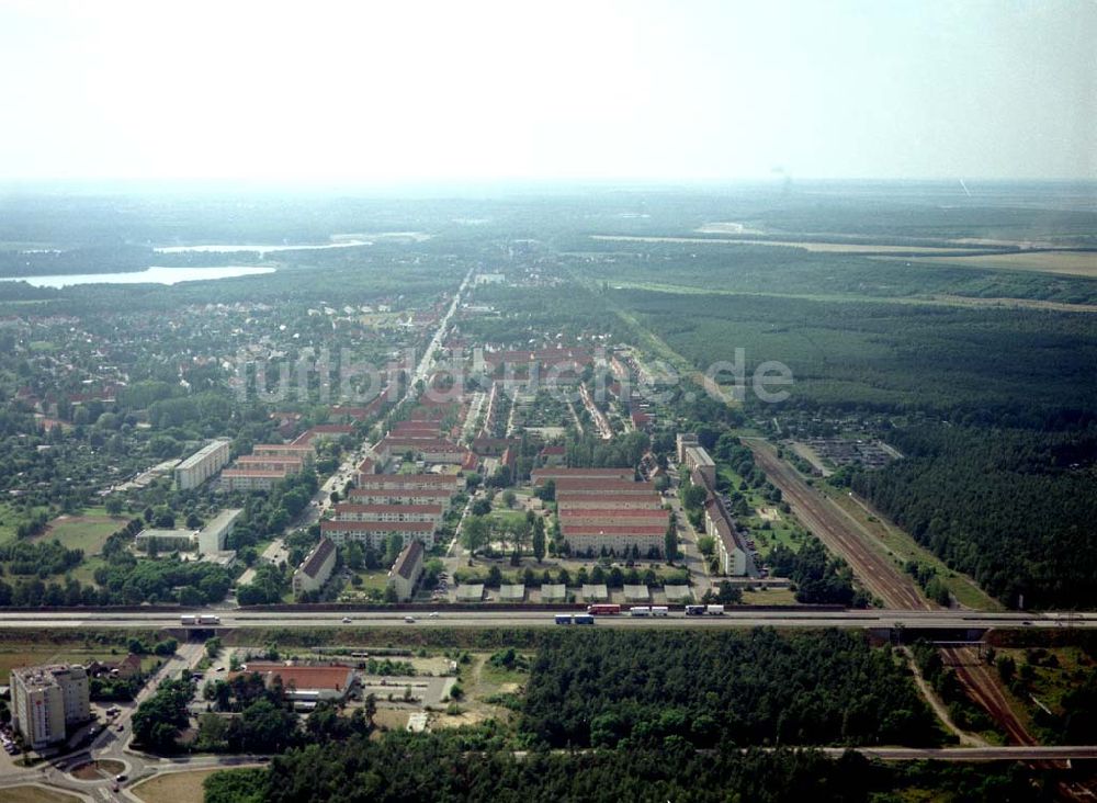 Schwarzheide / Brandenburg aus der Vogelperspektive: Stadtansicht von Schwarzheide