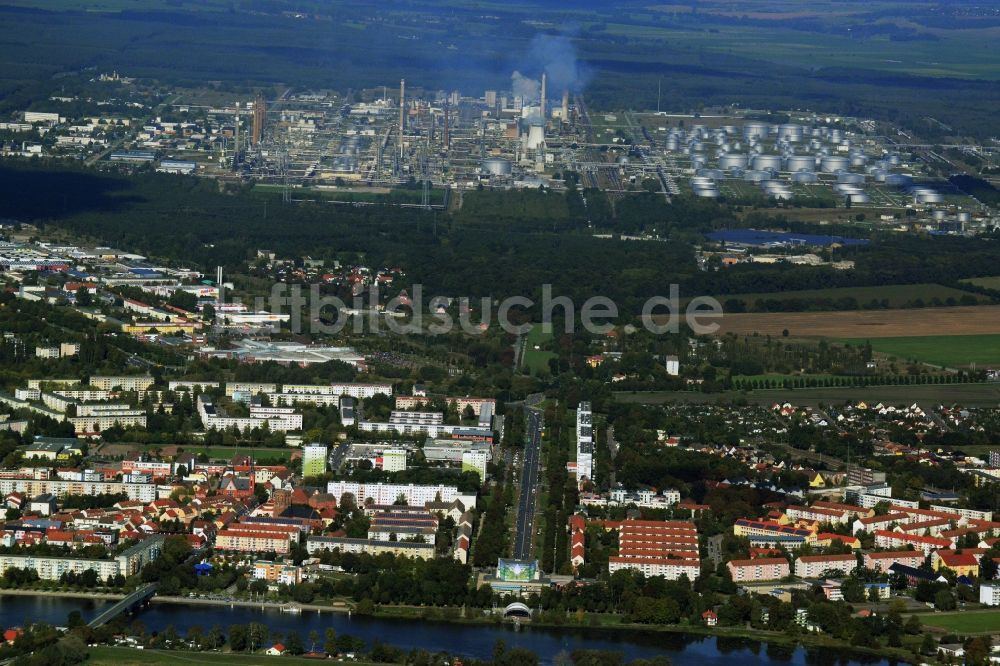 Schwedt/Oder aus der Vogelperspektive: Stadtansicht in Schwedt/Oder im Bundesland Brandenburg