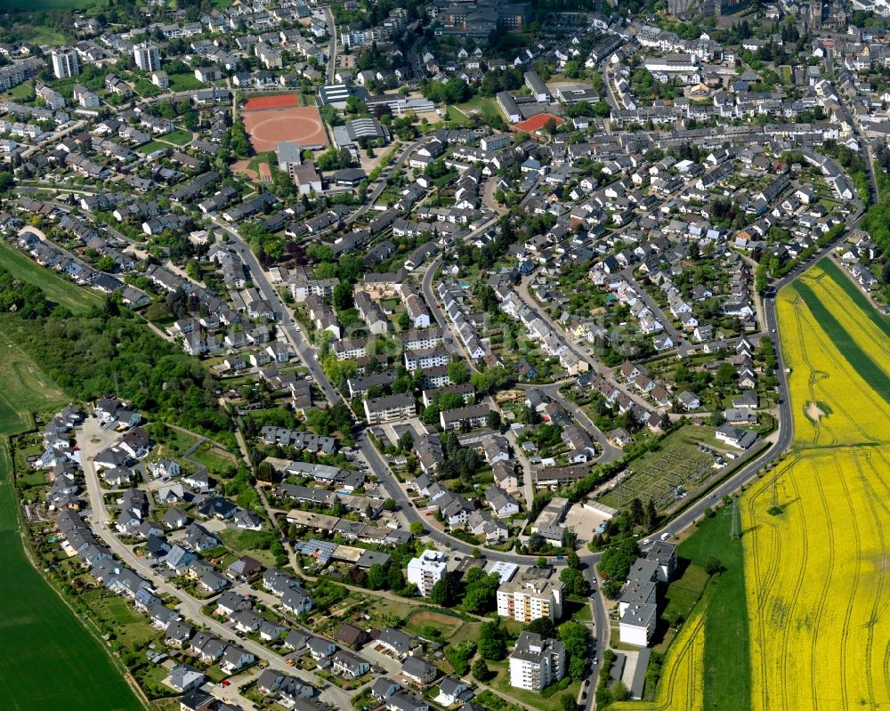 Luftbild Mayen - Stadtansicht des Südens von Mayen im Bundesland Rheinland-Pfalz