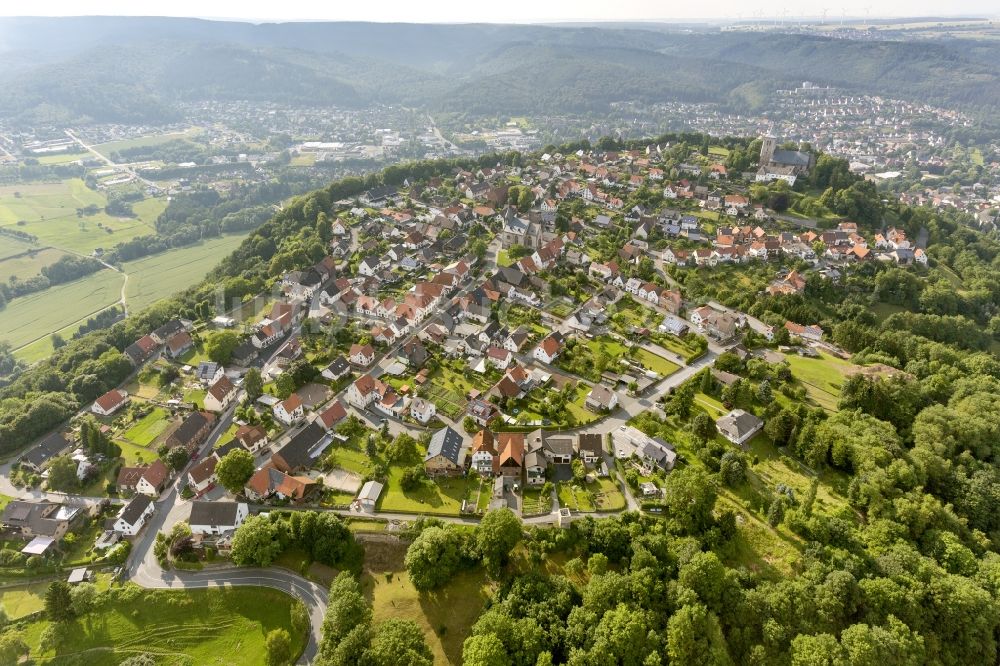 Marsberg aus der Vogelperspektive: Stadtansicht von der Stadt Marsberg mit Umland in Nordrhein-Westfalen