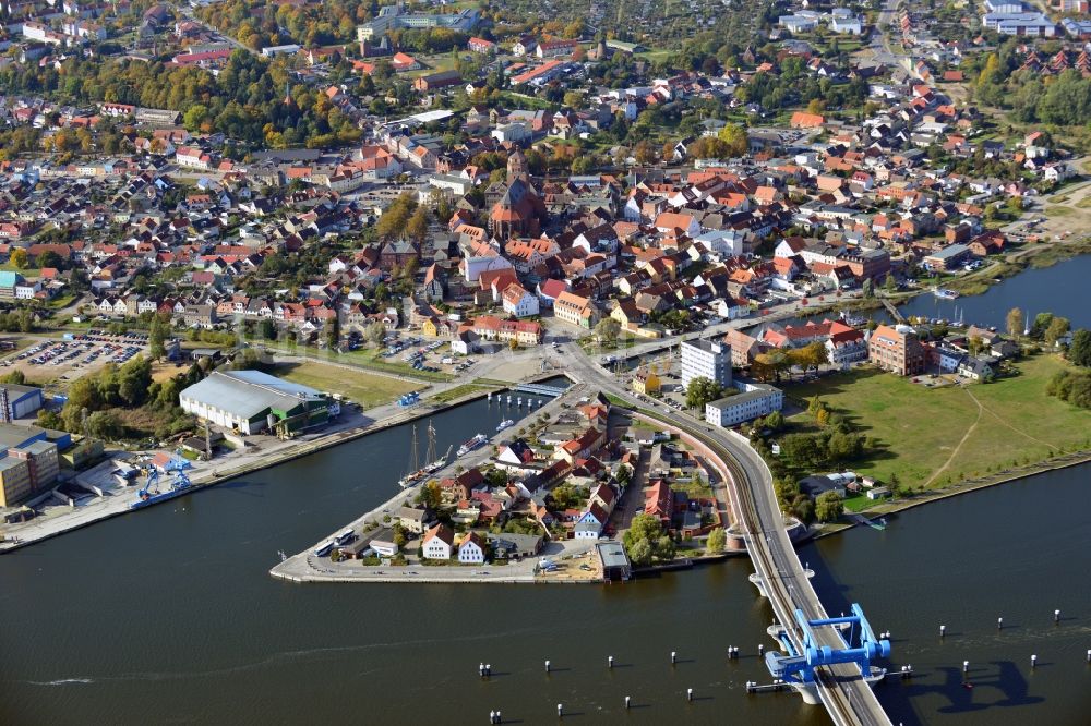 Wolgast aus der Vogelperspektive: Stadtansicht der Stadt Wolgast im Bundesland Mecklenburg-Vorpommern