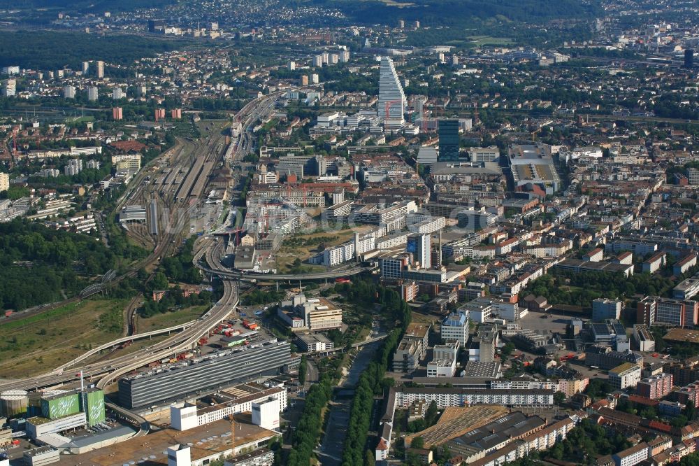 Luftbild Basel - Stadtansicht des Stadtbereiches von Kleinbasel in Basel, Schweiz