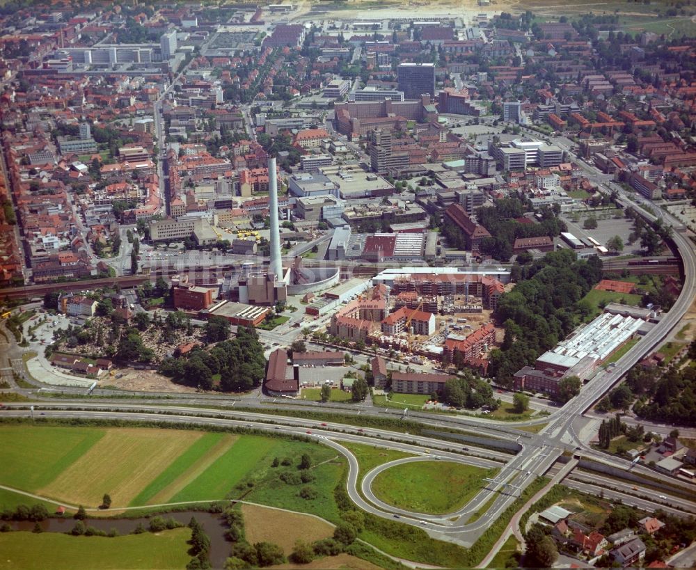 Luftaufnahme Erlangen - Stadtansicht im Stadtgebiet Bruck in Erlangen im Bundesland Bayern, Deutschland