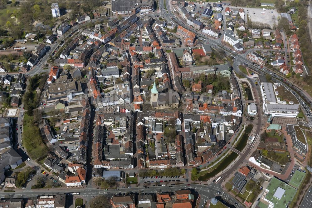 Luftaufnahme Dorsten - Stadtansicht vom Stadtgebiet von Dorsten im Bundesland Nordrhein-Westfalen