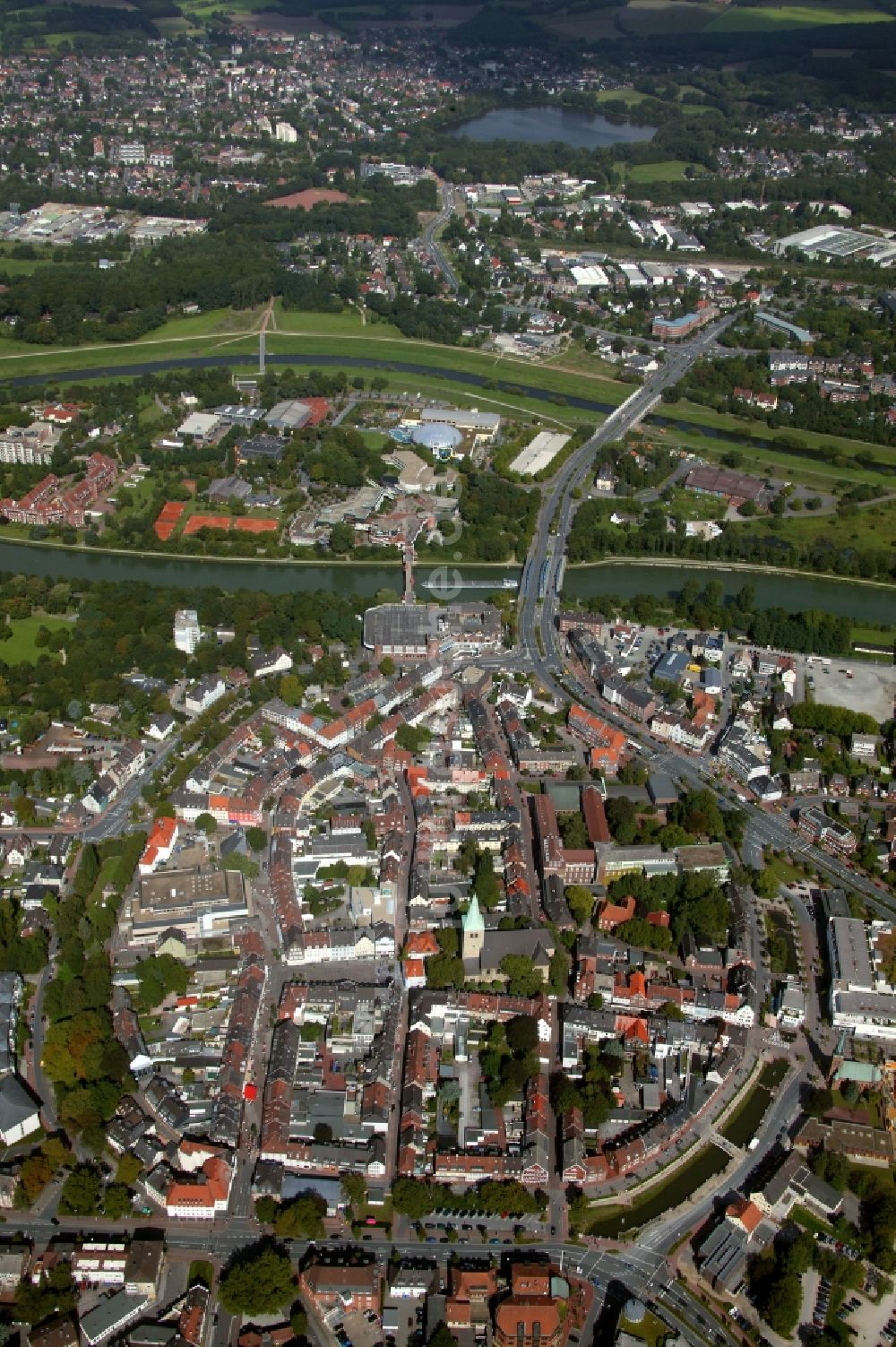 Dorsten aus der Vogelperspektive: Stadtansicht vom Stadtgebiet Dorsten im Bundesland Nordrhein-Westfalen